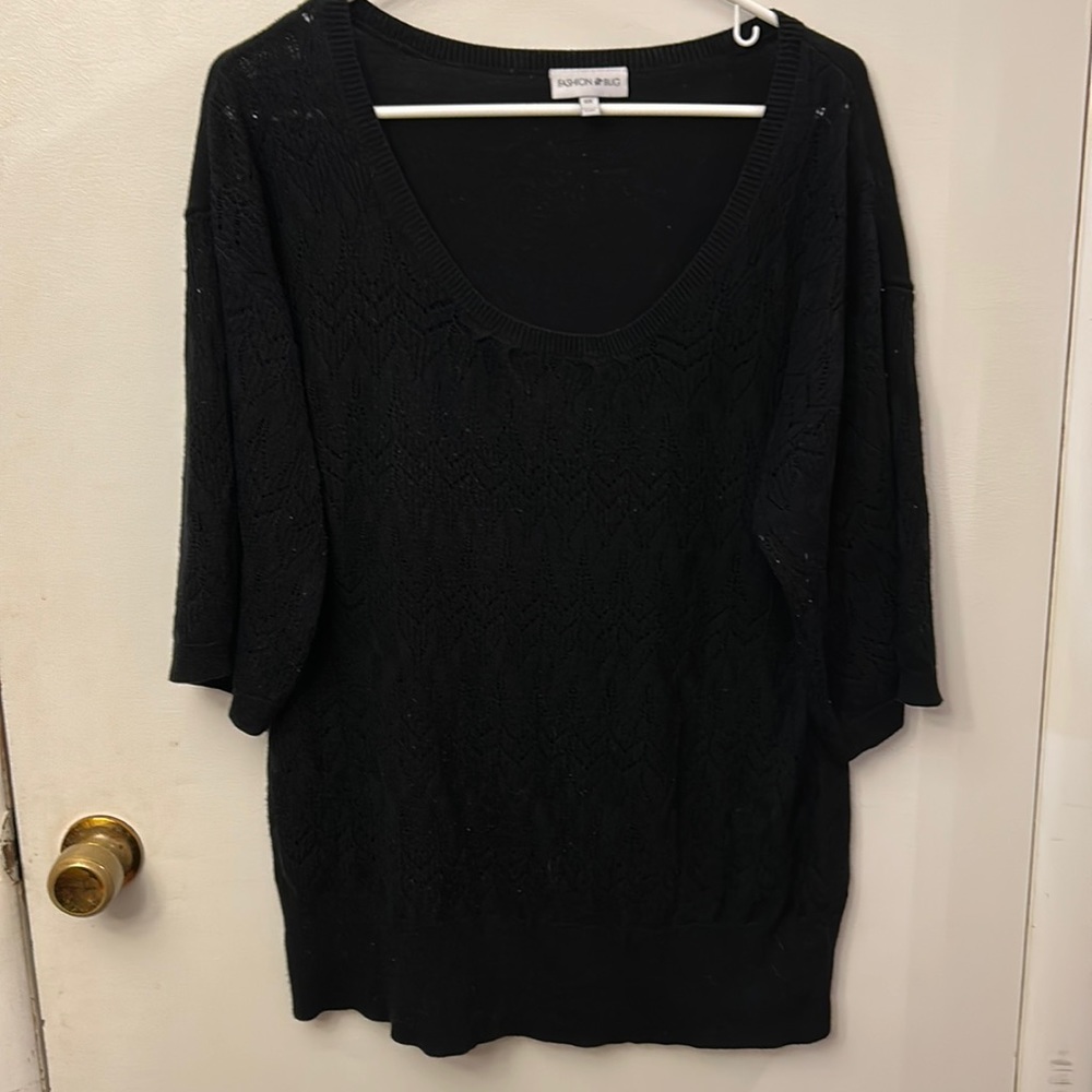 Fashion Bug Women’s Top Black Size 0X